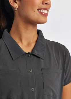 Women Oiselle Benjamina Button Short Sleeve