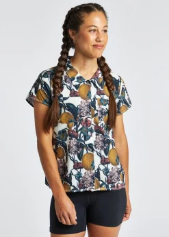 Women Oiselle Benjamina Button Short Sleeve