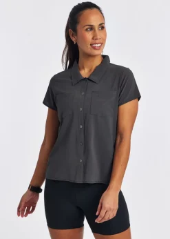 Women Oiselle Benjamina Button Short Sleeve
