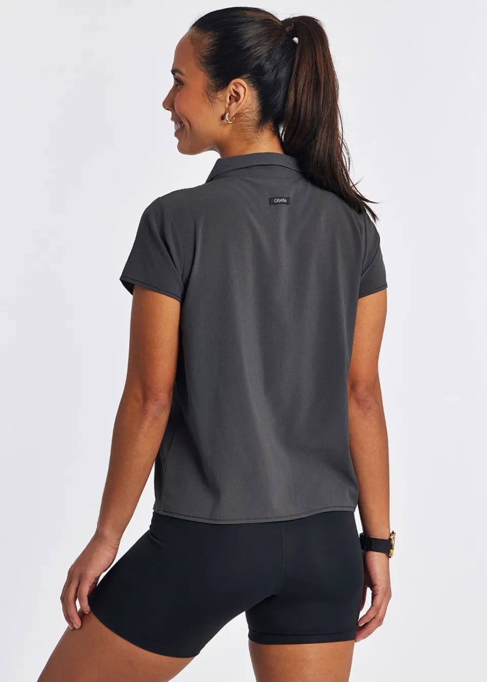 Women Oiselle Benjamina Button Short Sleeve