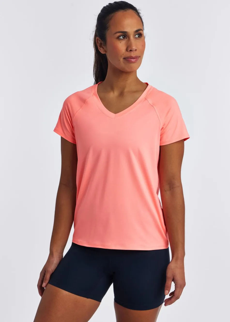 Women Oiselle Essential Bird V Neck Short Sleeve