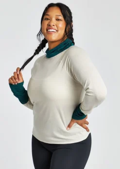 Women Oiselle Flyout Mock Neck Long Sleeve