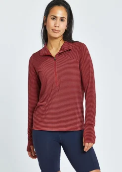 Women Oiselle Striped Half Zip