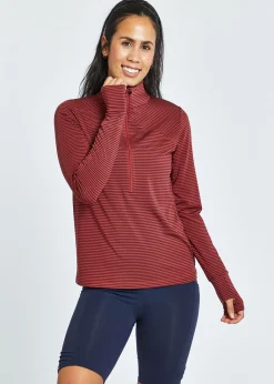 Women Oiselle Striped Half Zip