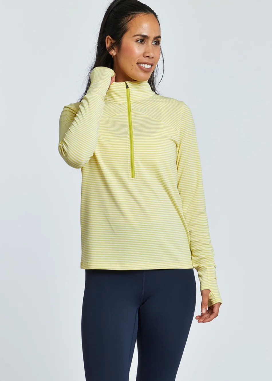 Women Oiselle Striped Half Zip