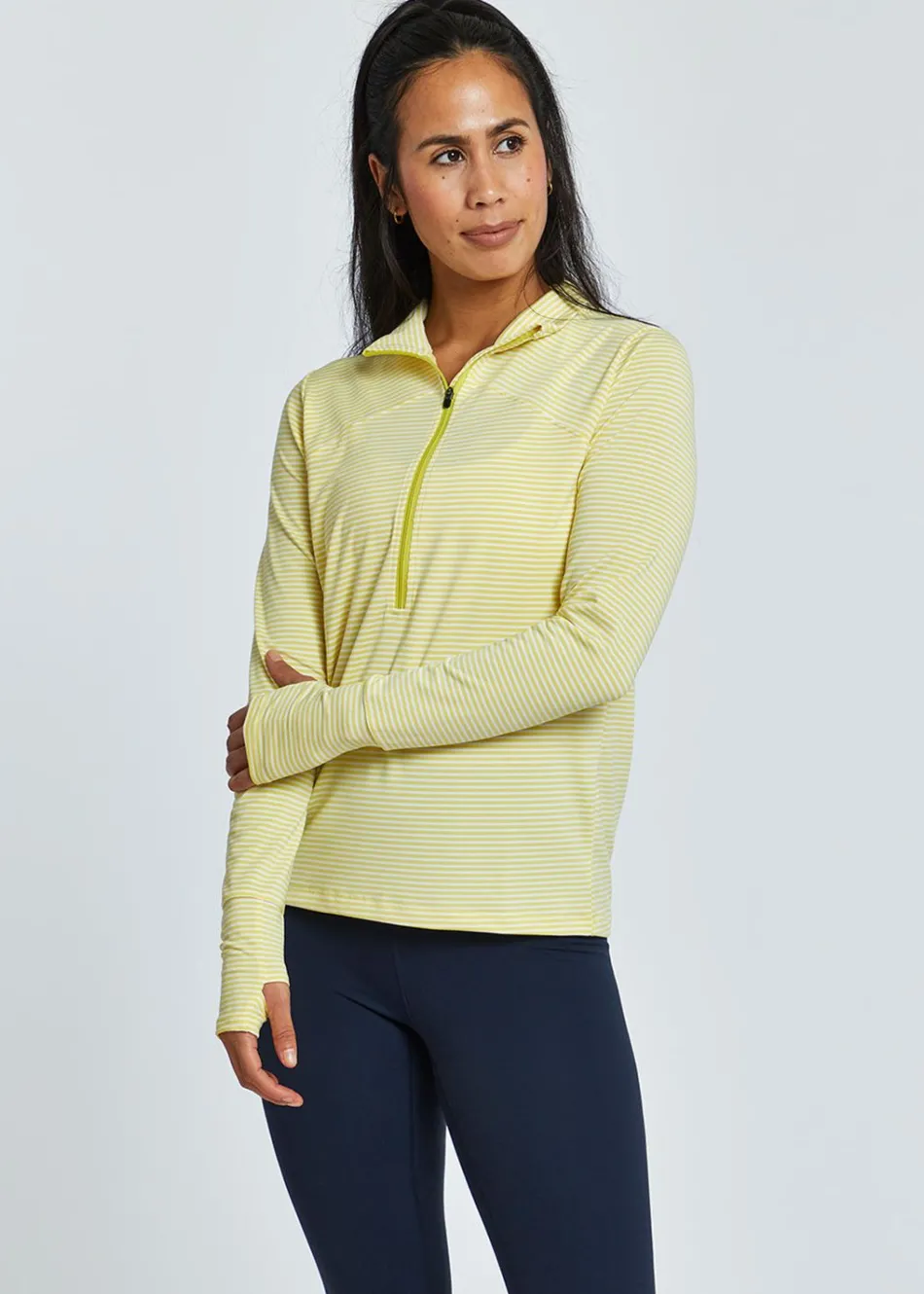 Women Oiselle Striped Half Zip