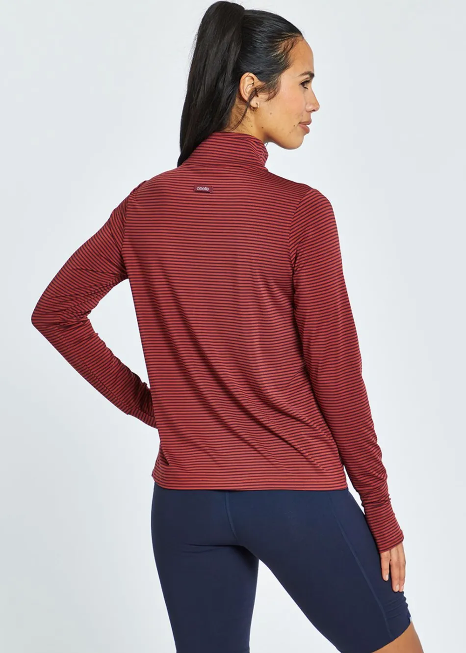 Women Oiselle Striped Half Zip