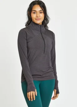 Women Oiselle Striped Half Zip