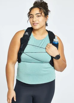 Women Oiselle Striped Trail Tank
