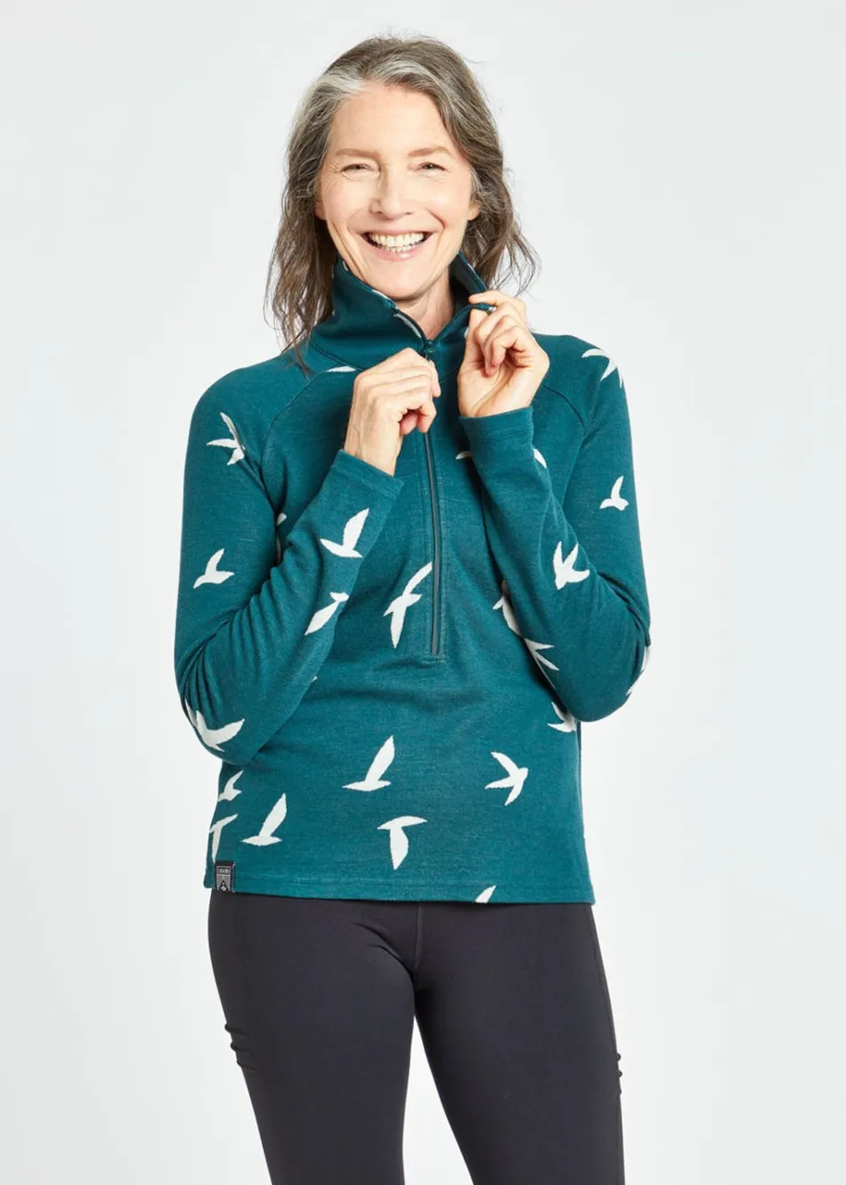 Women Oiselle Wazzie Wool Jacquard Half Zip