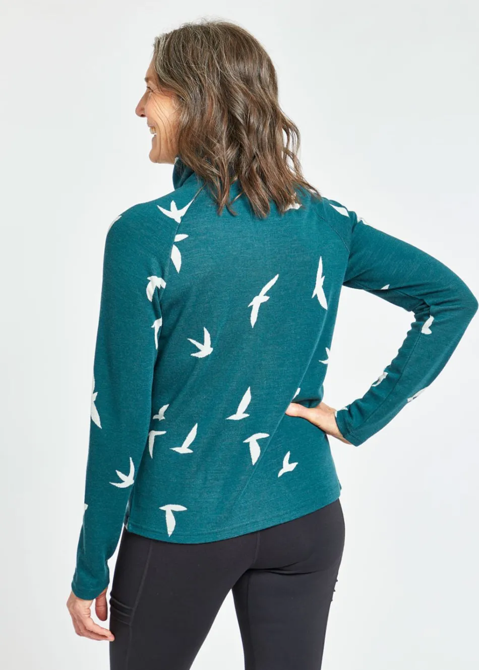 Women Oiselle Wazzie Wool Jacquard Half Zip