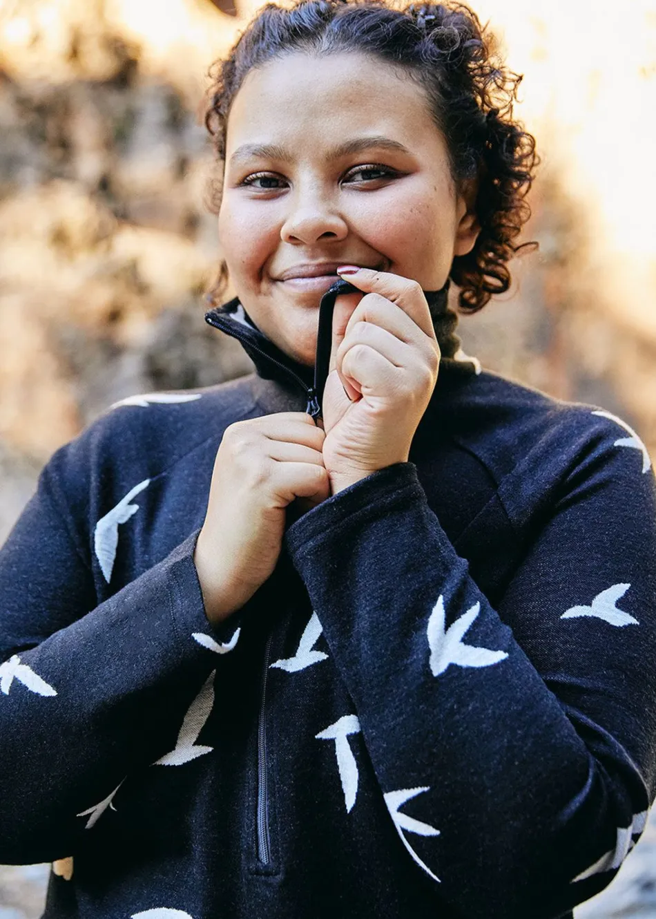 Women Oiselle Wazzie Wool Jacquard Half Zip