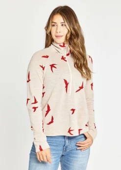 Women Oiselle Wazzie Wool Jacquard Half Zip