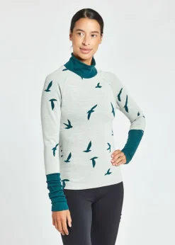 Women Oiselle Wazzie Wool Jacquard Mock Neck Long Sleeve