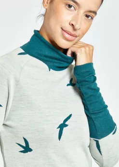 Women Oiselle Wazzie Wool Jacquard Mock Neck Long Sleeve