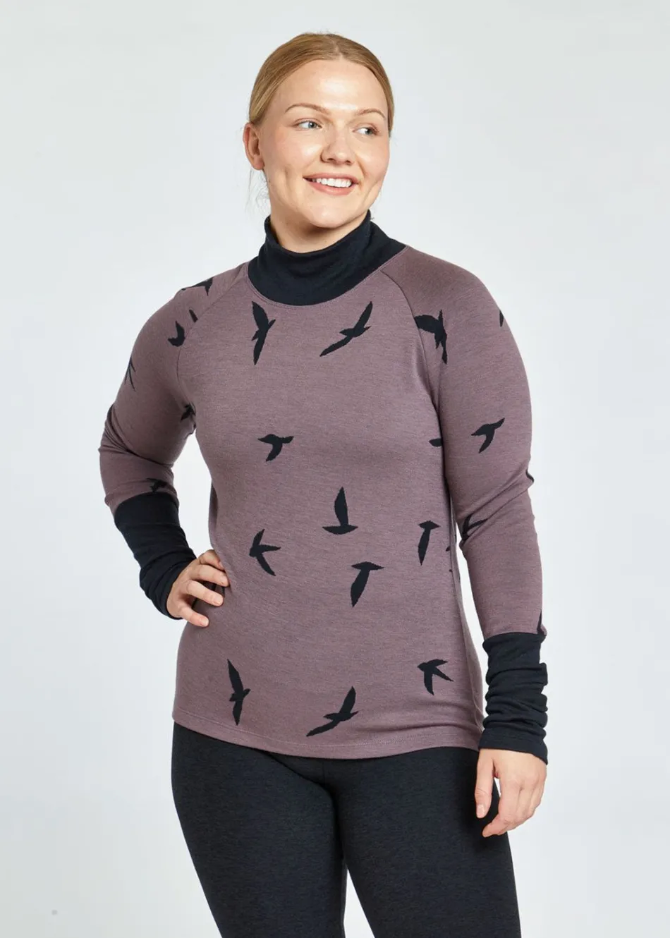 Women Oiselle Wazzie Wool Jacquard Mock Neck Long Sleeve