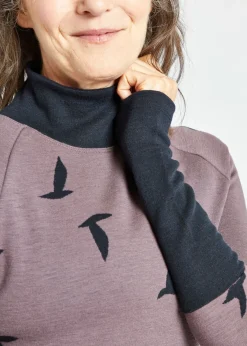Women Oiselle Wazzie Wool Jacquard Mock Neck Long Sleeve