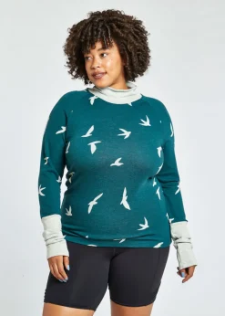 Women Oiselle Wazzie Wool Jacquard Mock Neck Long Sleeve